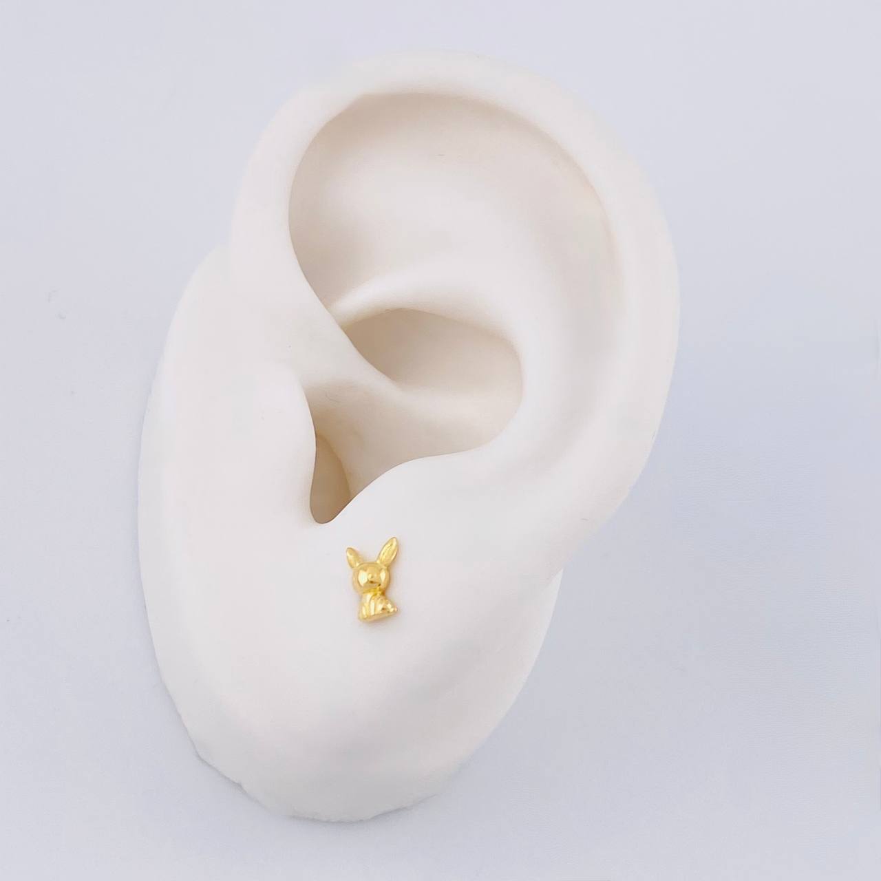 Stud Earrings Easter Bunny 0.6 g / in / 6.3 mm Yellow Gold 18K