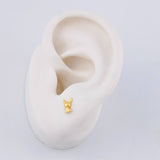 Stud Earrings Easter Bunny 0.6 g / in / 6.3 mm Yellow Gold 18K