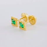 Topos Halo Cuadrado 0.65g / in / 4.4mm Oro Amarillo 18K