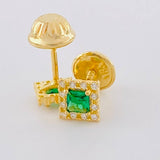 Topos Halo Cuadrado 0.65g / in / 4.4mm Oro Amarillo 18K