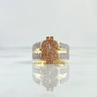 Dollar Sign Ring 9.8gr / T10 / White Zircons Three 18K Golds
