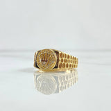Ring Strap Crown 5.95gr / T8 1/4 / White Zircons 18K Yellow Gold