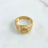 Ring Strap Crown 5.95gr / T8 1/4 / White Zircons 18K Yellow Gold