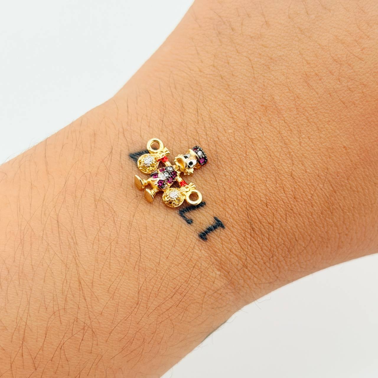 Herraje Pato Bolsa Dinero 1.45gr / 3/4 in / Dos Oros Amarillo Blanco 18K