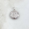 Dije Medalla Virgen Maria 4.35gr / 2.7cm / Circones Blancos Texturizado Oro Blanco 18K
