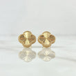 Topos Trebol 3.25gr / 10.5mm Borde Punteado Reian Diamantado Oro Amarillo 18K