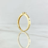 Anillo Solitario Liso Grueso 2.15gr / T7 1/4 / Circon Blanco Oro Amarillo 18K ©