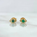 Topos Ojos 0.95gr / 0.6cm / Esmeralda 5 Pts Oro Amarillo 18K (Joya)