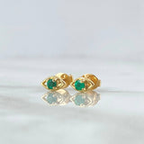 Topos Ojos 0.95gr / 0.6cm / Esmeralda 5 Pts Oro Amarillo 18K (Joya)