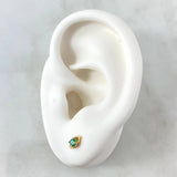 Topos Ojos 0.95gr / 0.6cm / Esmeralda 5 Pts Oro Amarillo 18K (Joya)