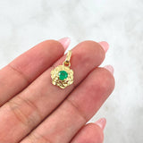 Dije Flor Remolino 1.45gr / 2cm / Esmeraldas 31 Pts Oro Amarillo 18K (Joya)