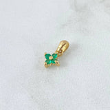 Pendant Flower 0.65gr / 1.5cm / Emerald 8 Pts 18K Yellow Gold (Jewel)