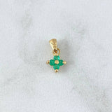 Pendant Flower 0.65gr / 1.5cm / Emerald 8 Pts 18K Yellow Gold (Jewel)