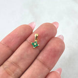 Pendant Flower 0.65gr / 1.5cm / Emerald 8 Pts 18K Yellow Gold (Jewel)