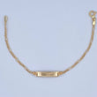 Pulso Bebé Figaro 1.45gr / 14.3cm / 1.7mm Placa Rectagular Curva Oro Amarillo +1 18K $