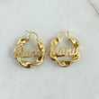 Custom Made to Order Hoop Earrings Personalized Name 8gr / 18K Yellow Gold