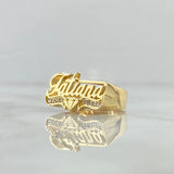 Custom Made to Order Custom Name Ring Diamond 7gr / White Zircons 18K Yellow Gold