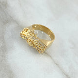 Custom Made to Order Custom Name Ring Diamond 7gr / White Zircons 18K Yellow Gold