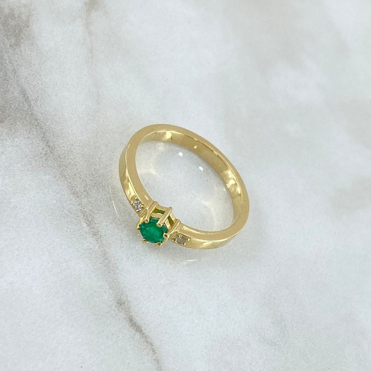 Custom Made to Order Emerald Diamond Ring Customize 6gr / 18K Yellow Gold