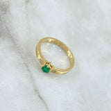 Custom Made to Order Emerald Diamond Ring Customize 6gr / 18K Yellow Gold