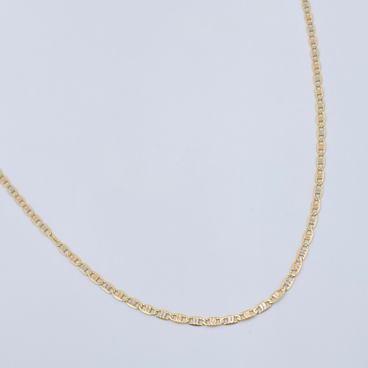 Flat Mariner Chain 1.3gr / 17.8in / Three Golds +3 18K &