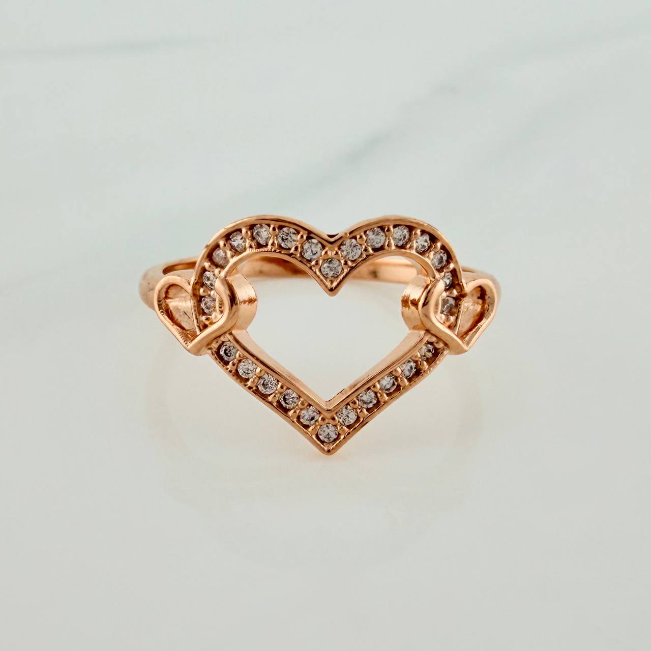 Anillo Corazones 2.05gr / T7 / Oro Rosa 18K &