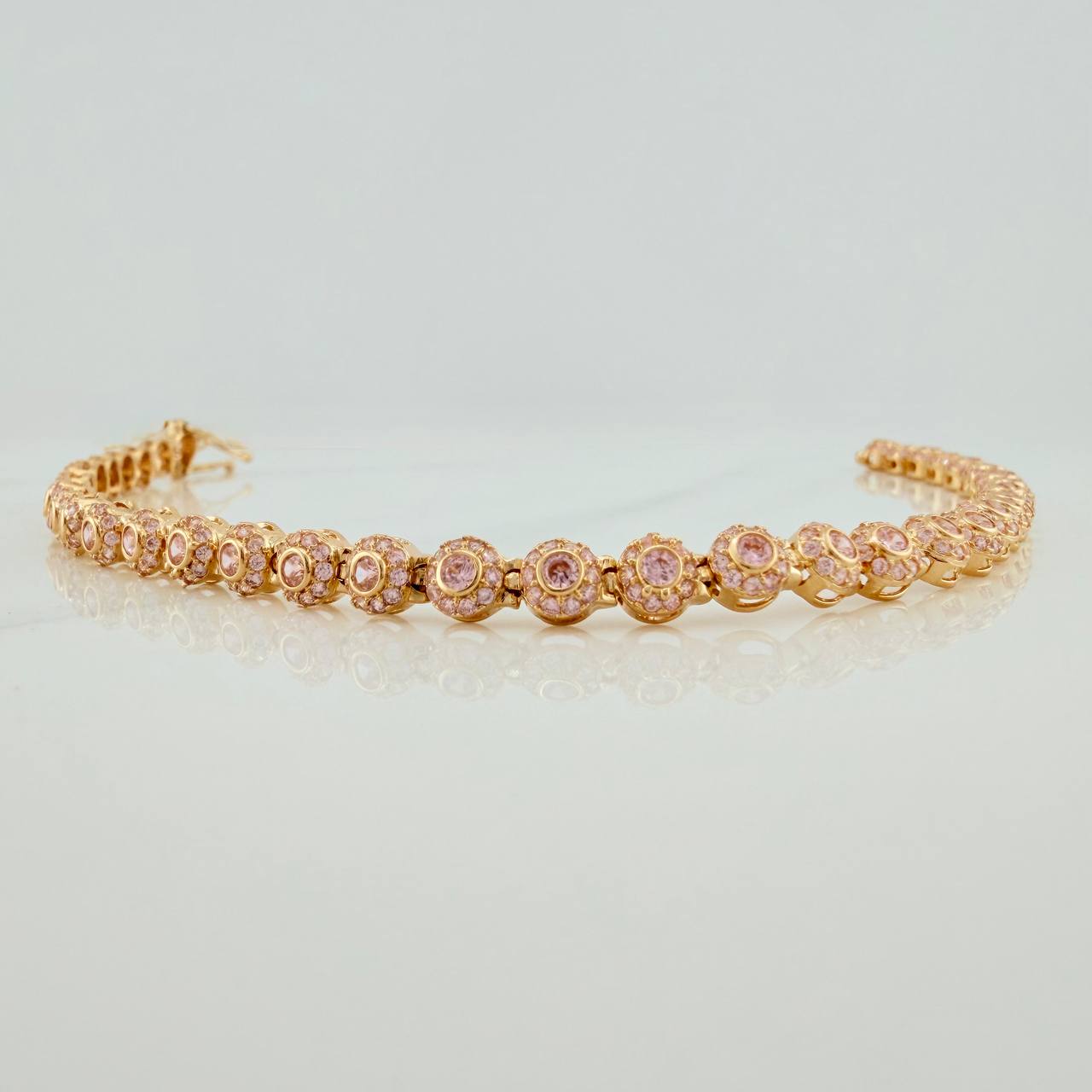 Pulso Tennis 9.75gr / 7 3/4 in / 4.2mm Oro Amarillo 18K &