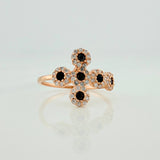 Anillo Cruz Tupida 2.3gr / T8 / Oro Rosa 18K &