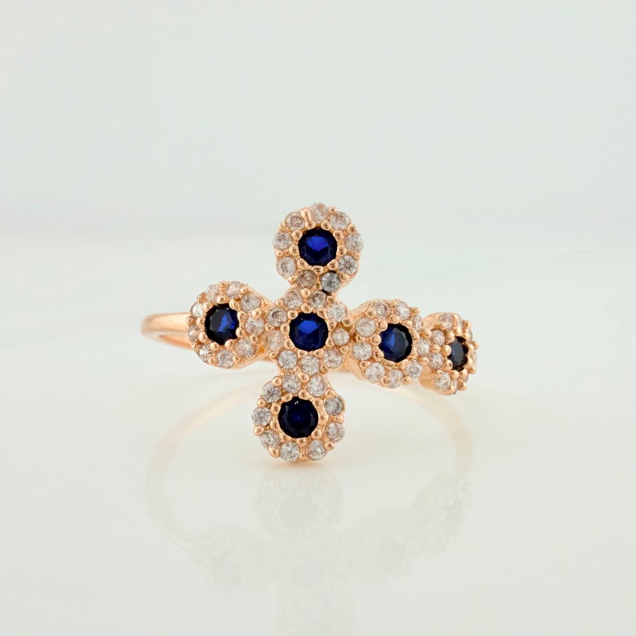 Dense Cross Ring 2.25gr / T8 1/2 / 18K Rose Gold &