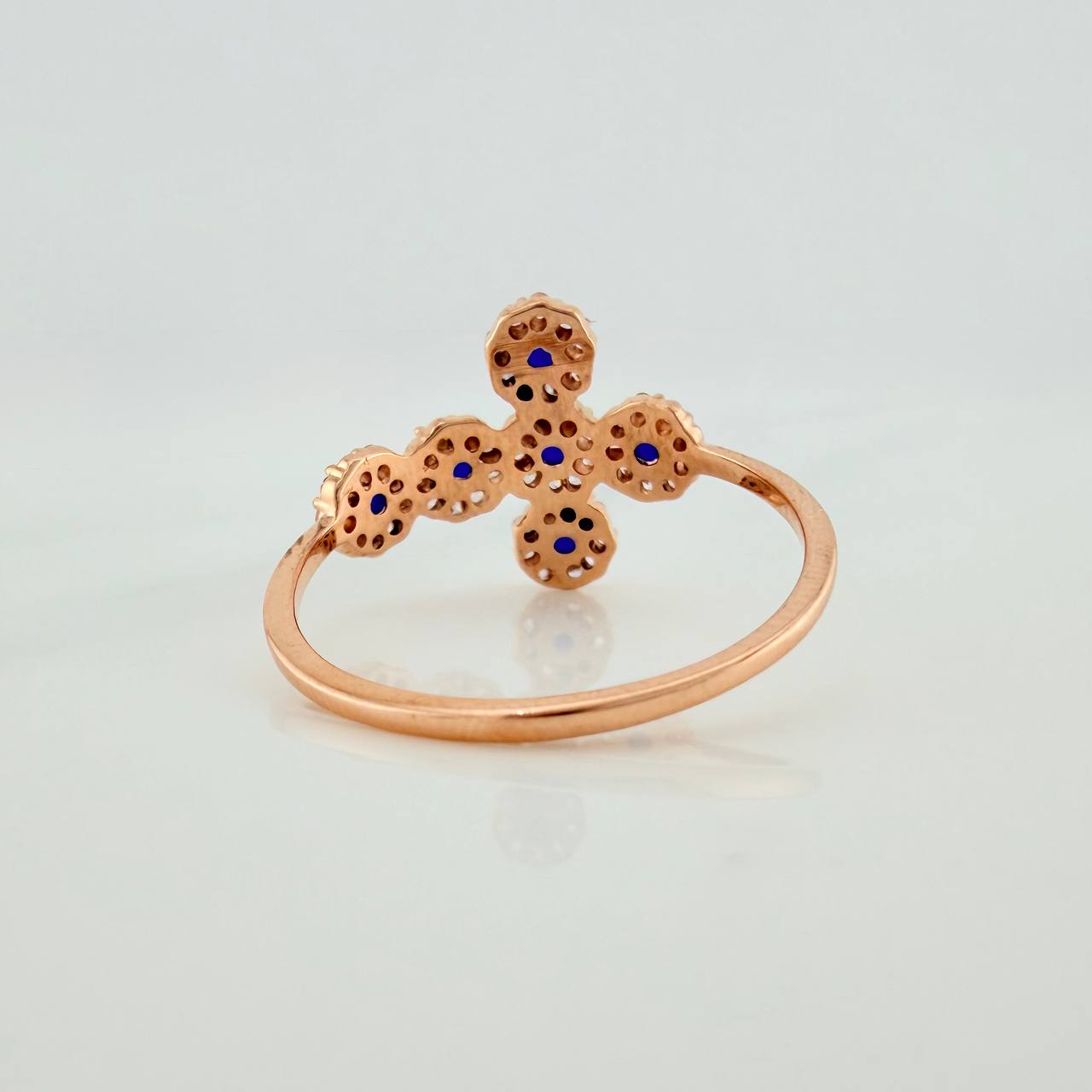 Dense Cross Ring 2.25gr / T8 1/2 / 18K Rose Gold &