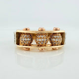 Fire Beads Ring 11.9gr / T9 1/4 / Three 18K Golds &