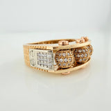 Fire Beads Ring 11.9gr / T9 1/4 / Three 18K Golds &