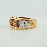 Fire Beads Ring 11.9gr / T9 1/4 / Three 18K Golds &
