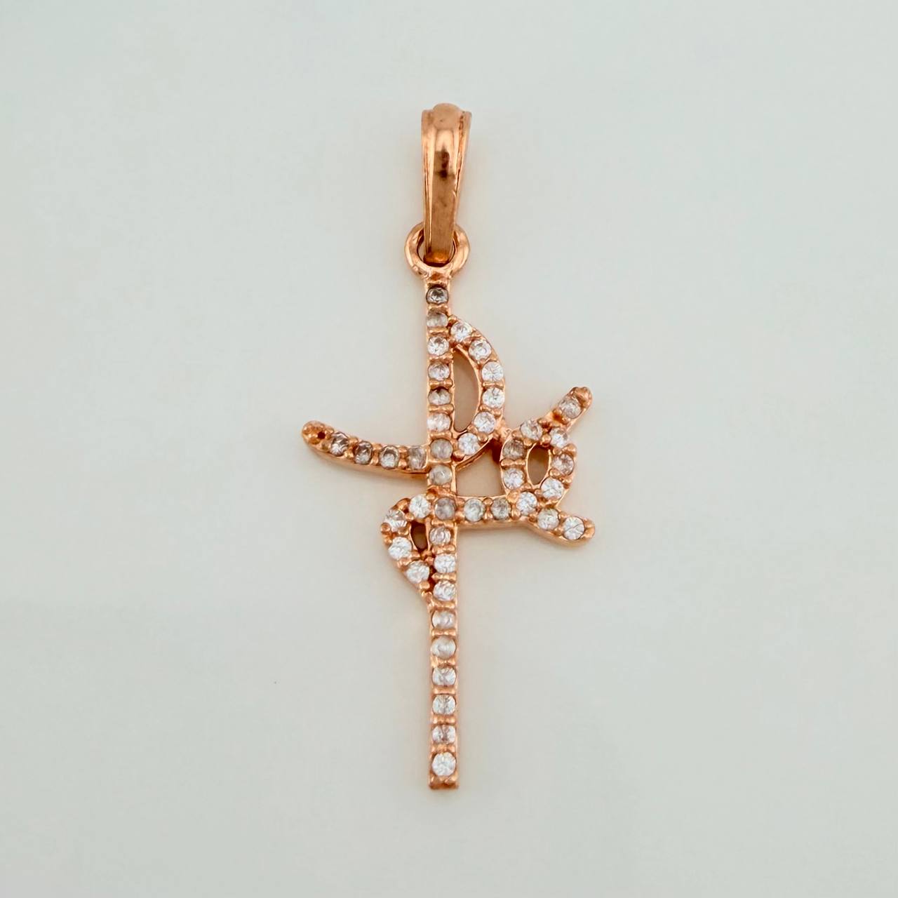 Faith Pendant 1.35gr / 1 1/4 in / 18K Rose Gold &