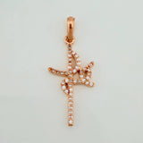 Faith Pendant 1.35gr / 1 1/4 in / 18K Rose Gold &
