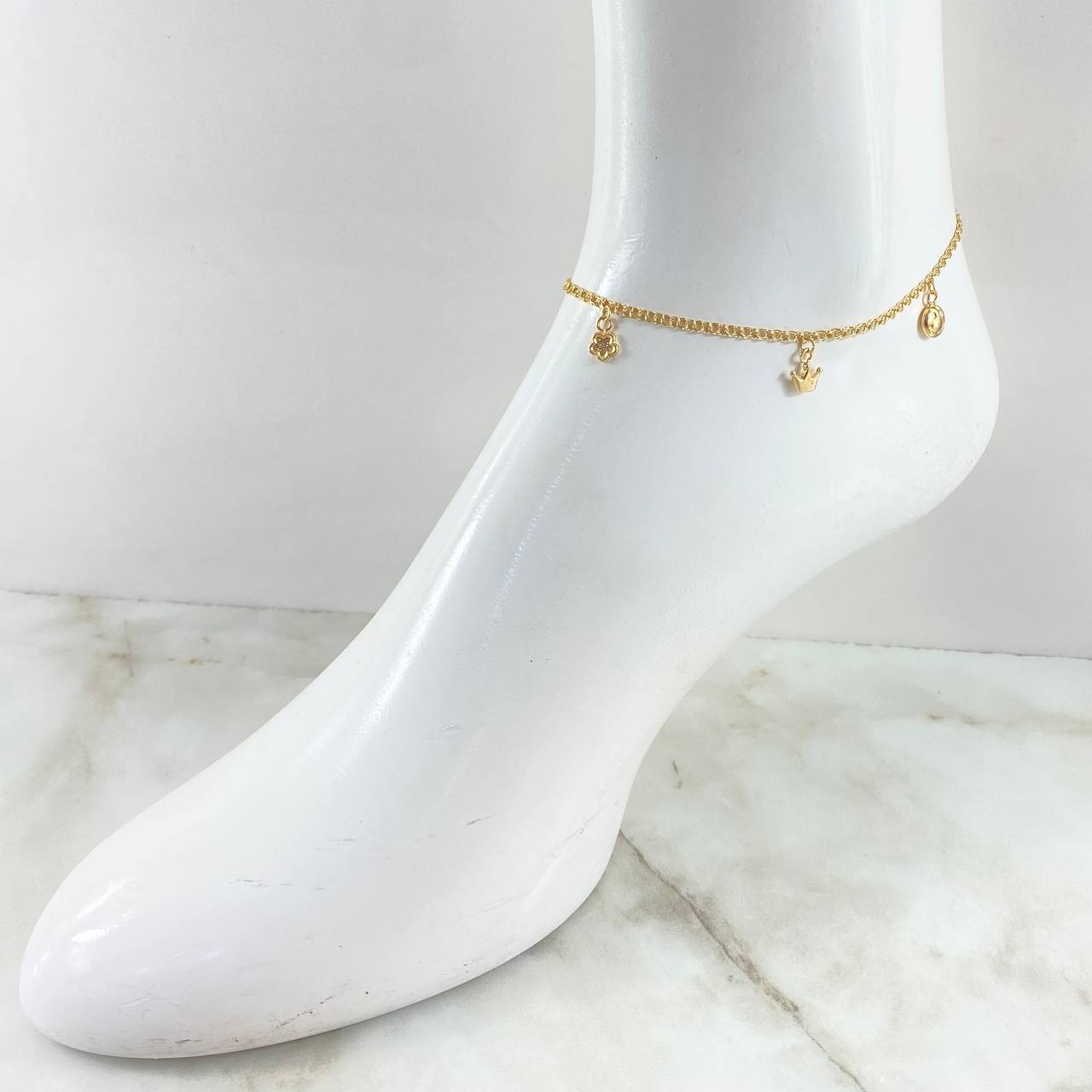 Anklet Classic Link Pendant 3.45gr / 10.4in / 18K Gold Yellow