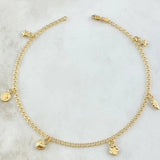 Anklet Classic Link Pendant 3.45gr / 10.0in / 18K Gold