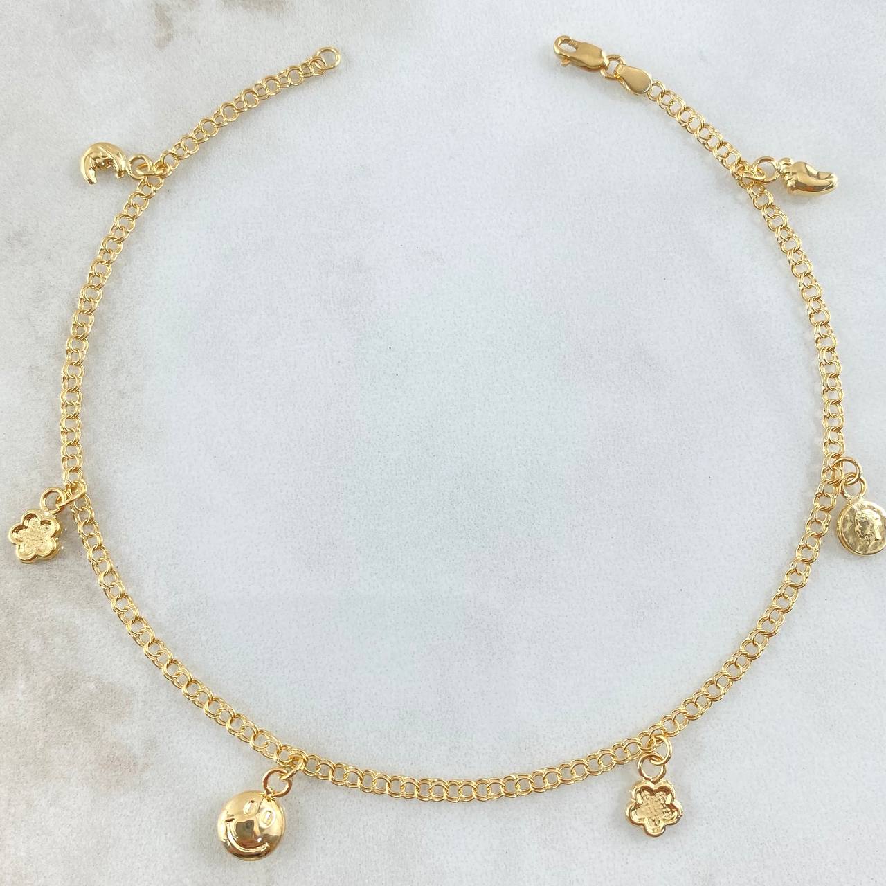 Anklet Classic Link Pendant 3.55gr / 9.6in / 18K Gold