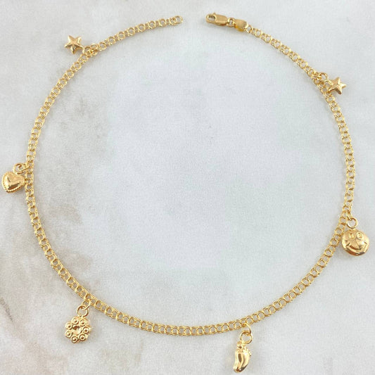 Anklet Classic Link Pendant 3.45gr / 10.4in / 18K Gold