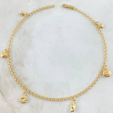 Anklet Classic Link Pendant 3.45gr / 10.4in / 18K Gold