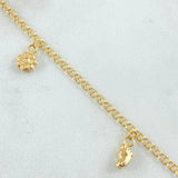 Anklet Classic Link Pendant 3.45gr / 10.4in / 18K Gold