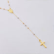 Rosario Virgen Maria Cruz Lisa 2.95gr / 17 3/4 in / 2mm Tres Oros +4 18K