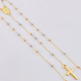 Rosario Virgen Maria Cruz Lisa 3.05gr / 17 3/4 in / 2mm Tres Oros +4 18K ©