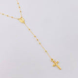 Rosario Virgen Maria Cruz Lisa 2.9gr / 17 3/4 in / 2mm Oro Amarillo +4 18K *