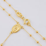 Rosario Virgen Maria Cruz Lisa 2.9gr / 17 3/4 in / 2mm Oro Amarillo +4 18K *