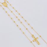 Rosario Virgen Maria Cruz Lisa 2.9gr / 17 3/4 in / 2mm Oro Amarillo +4 18K *