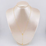 Rosario Virgen Maria Cruz Lisa 2.9gr / 17 3/4 in / 2mm Oro Amarillo +4 18K *
