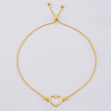 Pulso Franco Corazon Silueta 2.25gr / 9 1/2 in / 3mm Oro Amarillo +4 18K