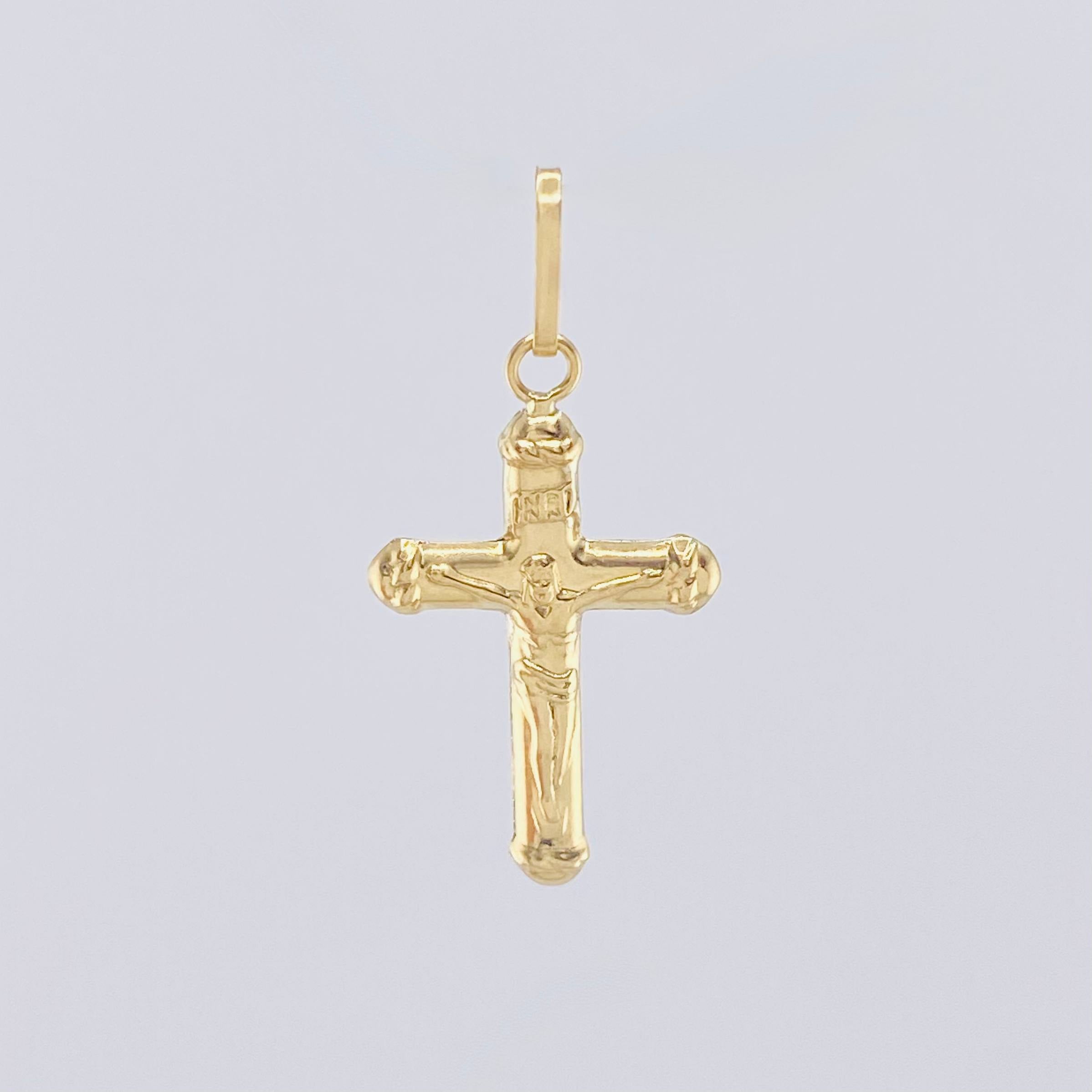 Dije Cruz Cristo 0.7gr / 1 in / Oro Amarillo 18K *