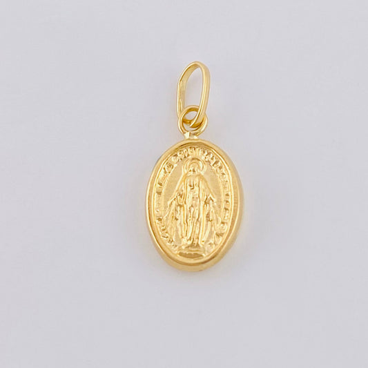 Pendant Miraculous Virgin 0.4gr / 3/4 in / 18K Yellow Gold ©